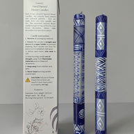 HAND PAINTED TAPER CANDLES - BLUE & WHITE