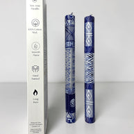 HAND PAINTED TAPER CANDLES - BLUE & WHITE