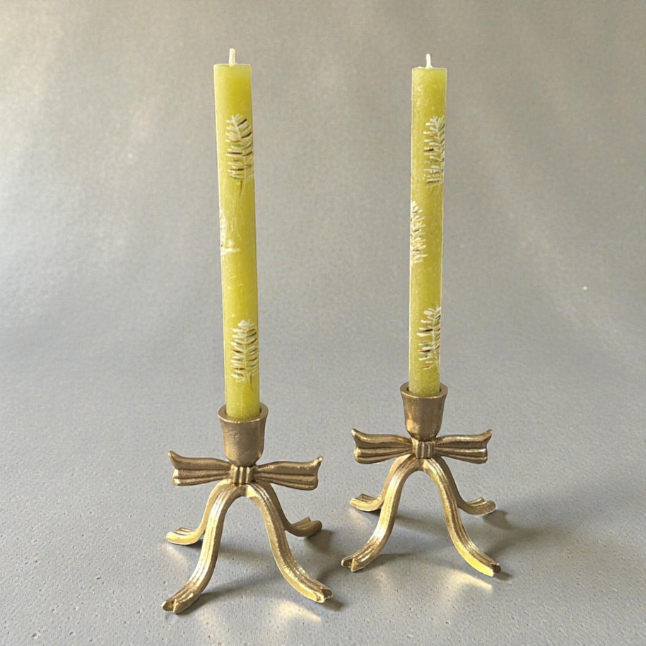 Frosted Lime Dinner Candles