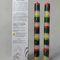 HAND PAINTED TAPER CANDLES - CHRISTMAS TREE