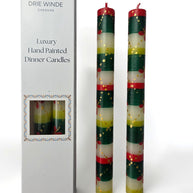 HAND PAINTED TAPER CANDLES - CHRISTMAS TREE