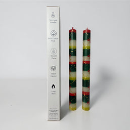 HAND PAINTED TAPER CANDLES - CHRISTMAS TREE