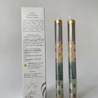 HAND PAINTED TAPER CANDLES - COTTON CANDY
