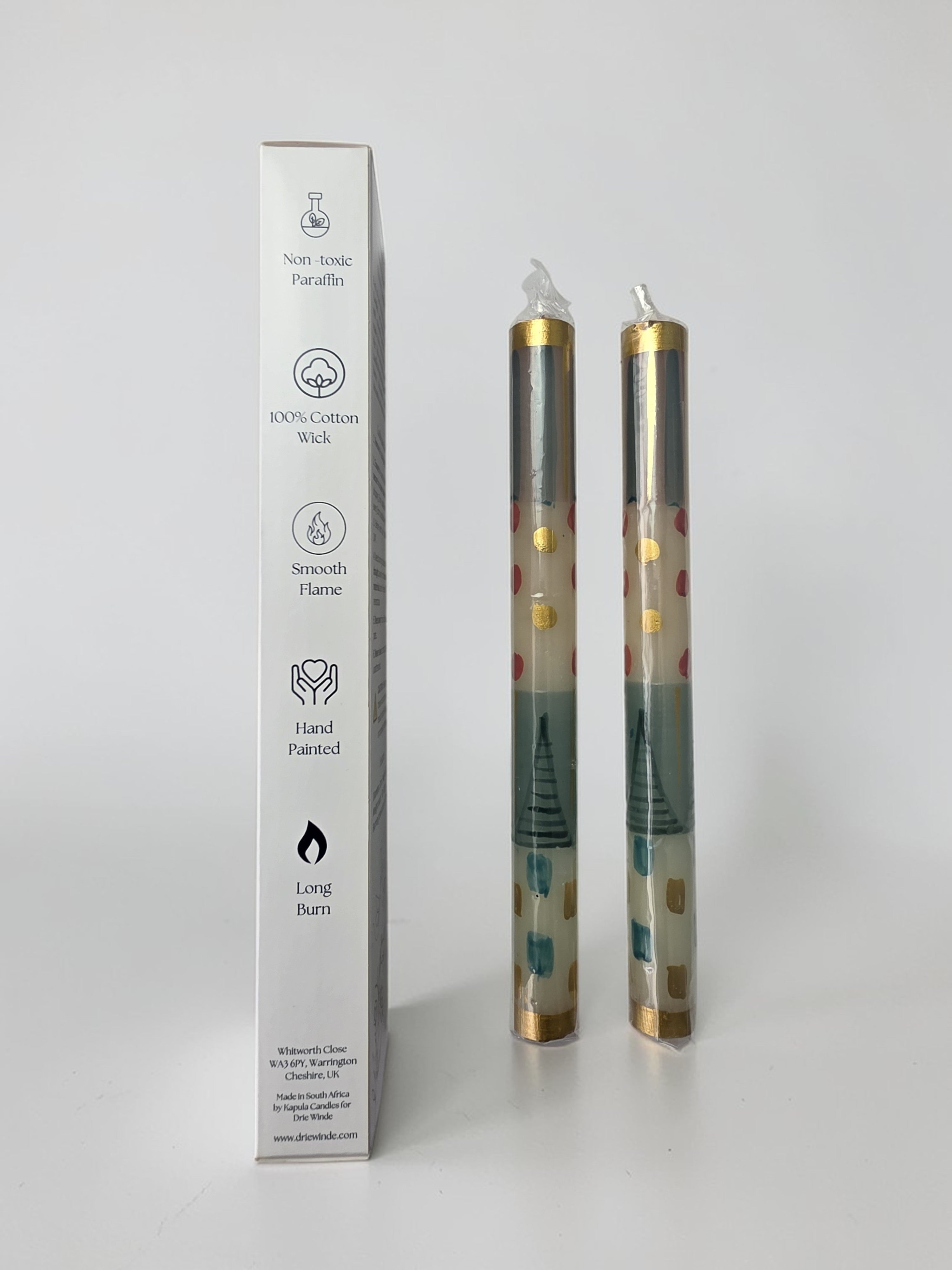 HAND PAINTED TAPER CANDLES - COTTON CANDY