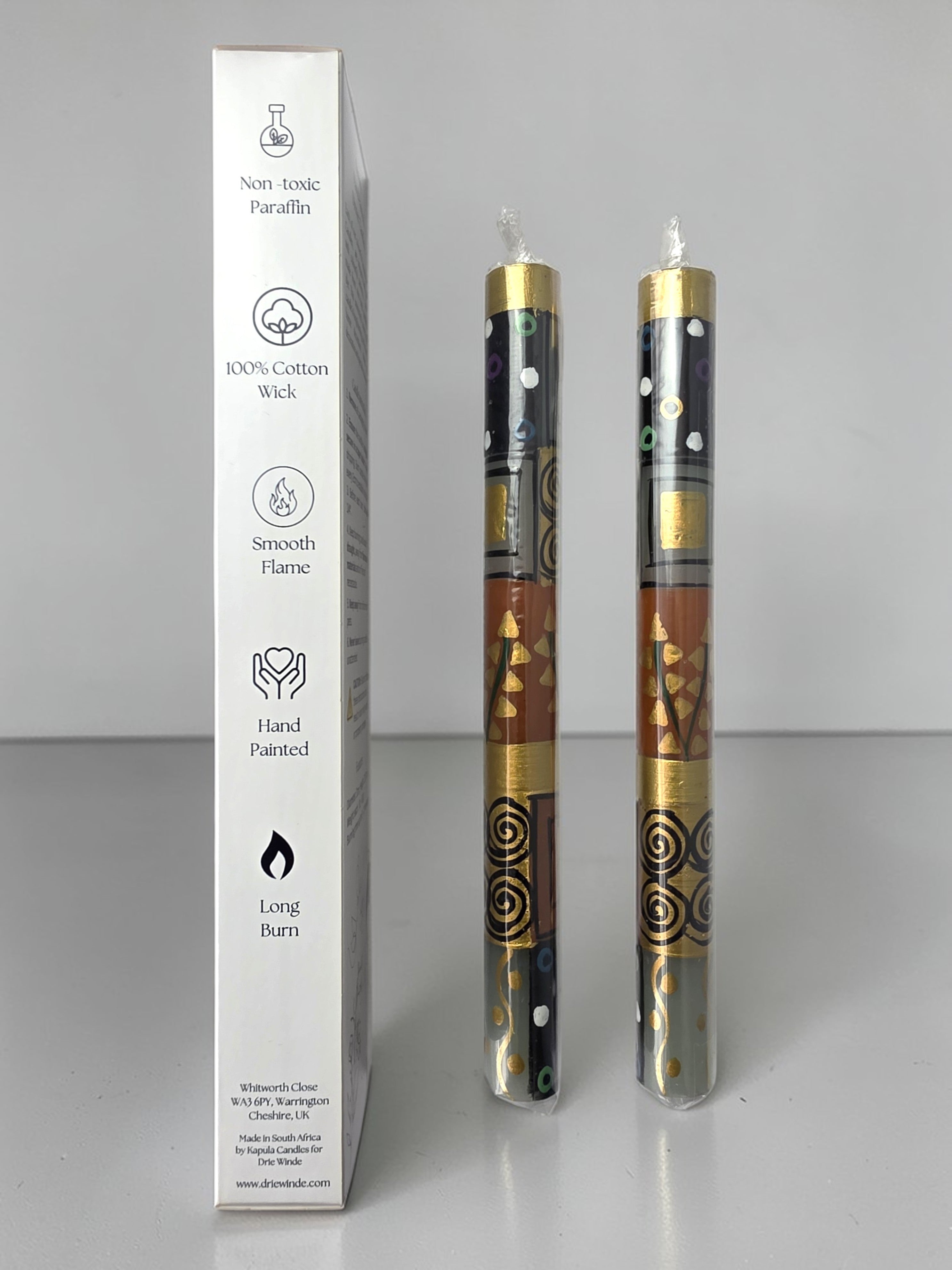 HAND PAINTED TAPER CANDLES - EARTHY