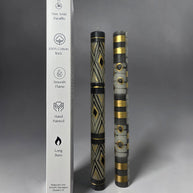 HAND PAINTED TAPER CANDLES - BLACK & GOLD