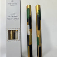 HAND PAINTED TAPER CANDLES - GEOMETRIC