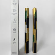 HAND PAINTED TAPER CANDLES - GEOMETRIC