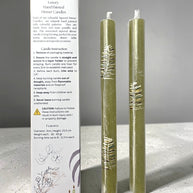 HAND PAINTED TAPER CANDLES - FROSTED LIME