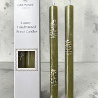 HAND PAINTED TAPER CANDLES - FROSTED LIME