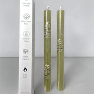 HAND PAINTED TAPER CANDLES - FROSTED LIME