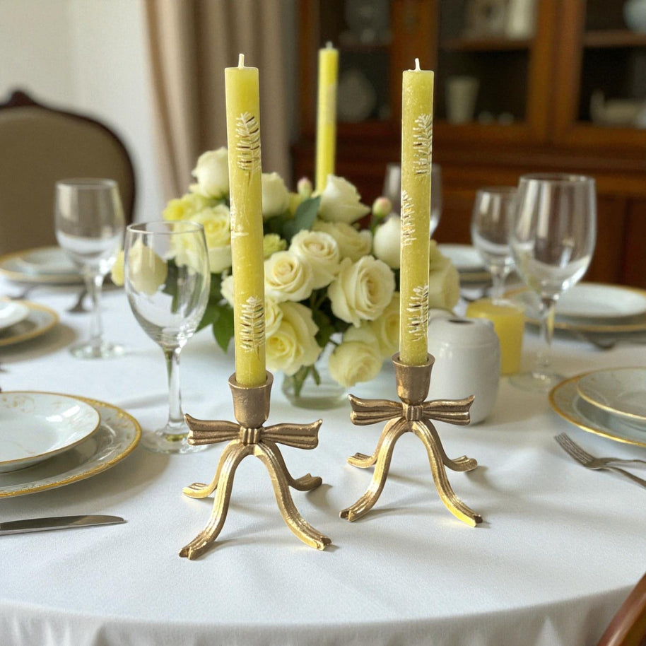 Frosted Lime Dinner Candles