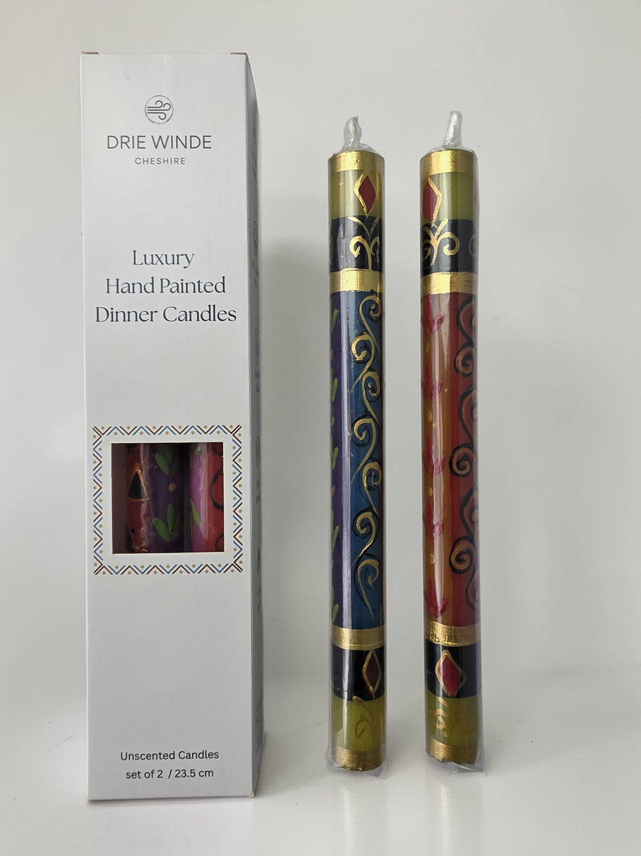 HAND PAINTED TAPER CANDLES - MINERAL