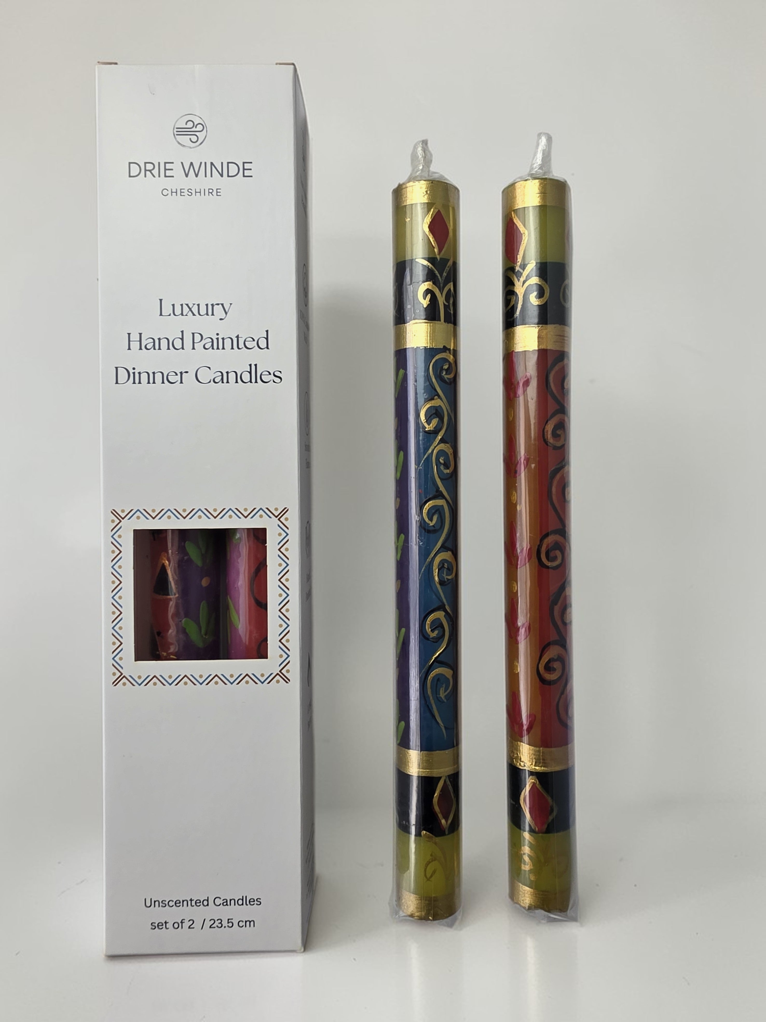 HAND PAINTED TAPER CANDLES - MINERAL