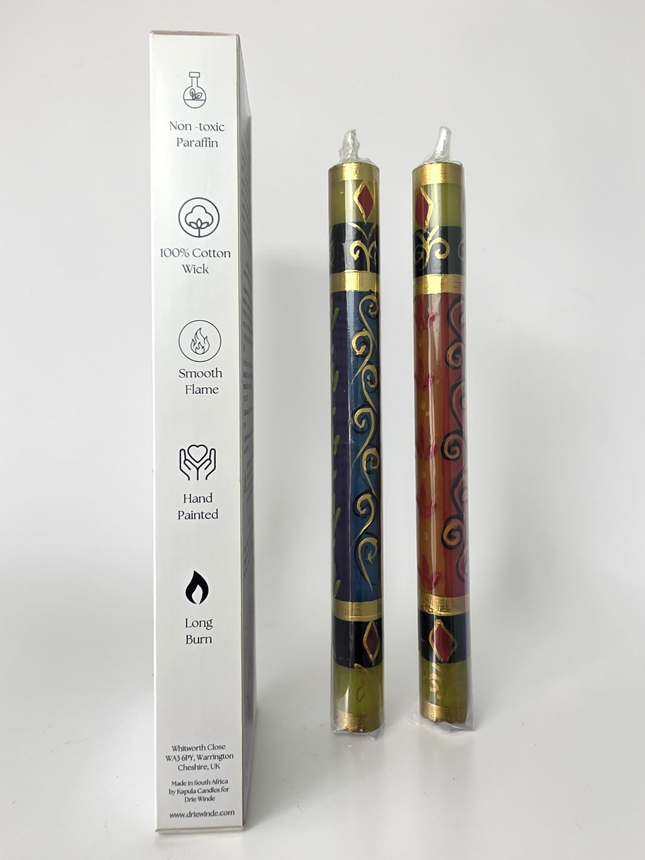 HAND PAINTED TAPER CANDLES - MINERAL
