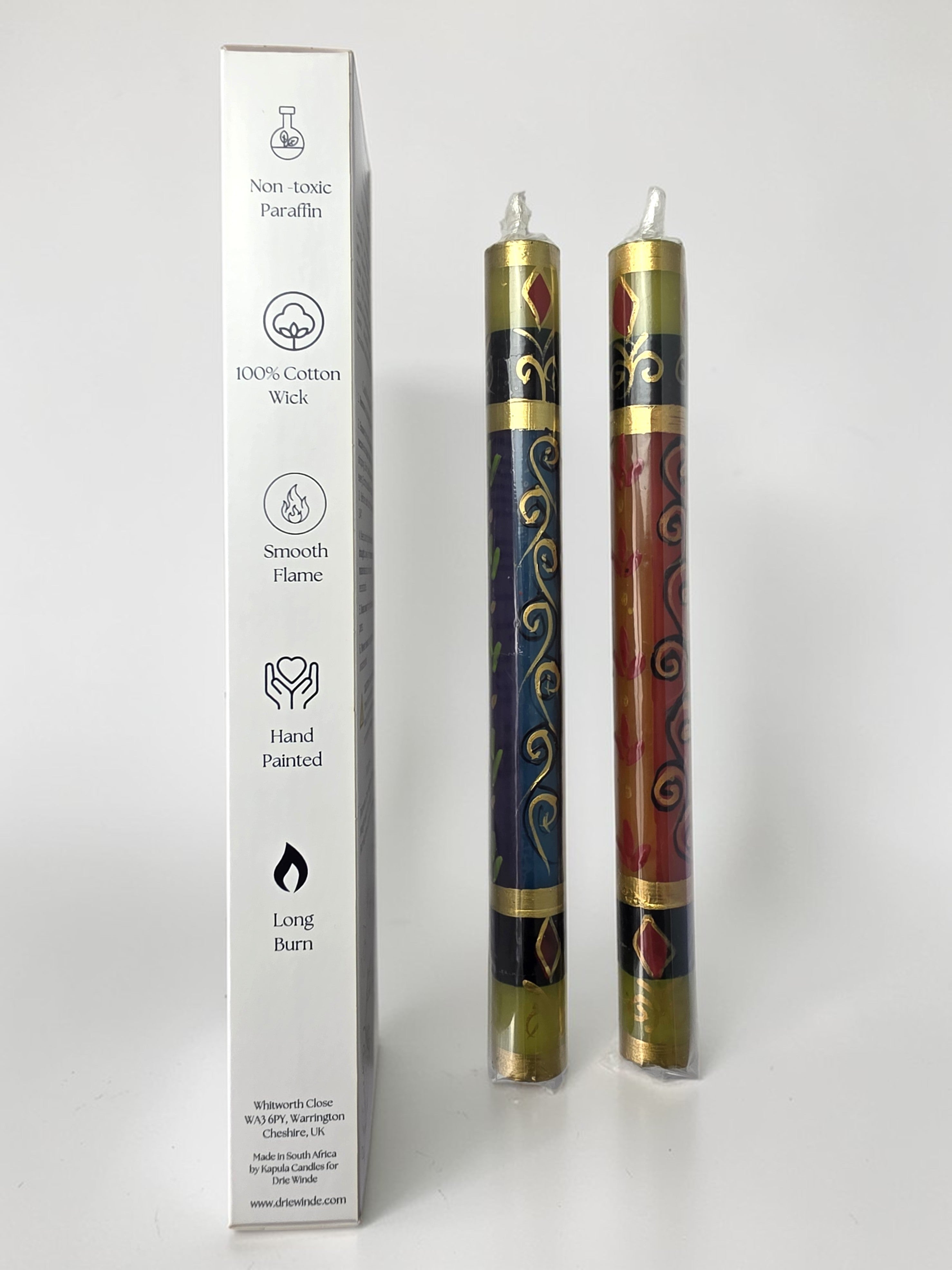 HAND PAINTED TAPER CANDLES - MINERAL